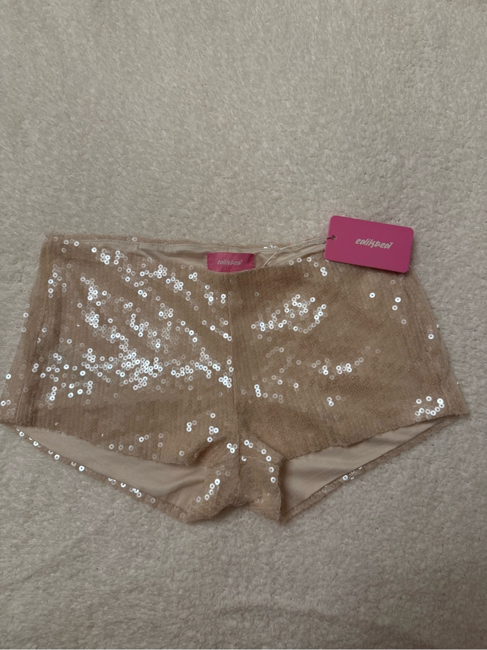 Edikted Champagne Sequin Boyshorts